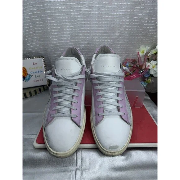(A7) Oliver Cabell -leather Sneakers Women's in Swift-White,Pink, Size 42/11US. - Picture 3 of 13